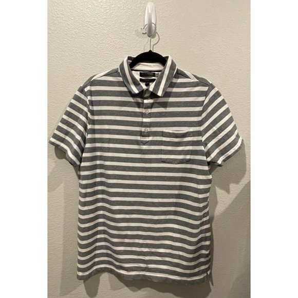 BANANA REPUBLIC Performance Pique Polo Striped - Picture 1 of 3